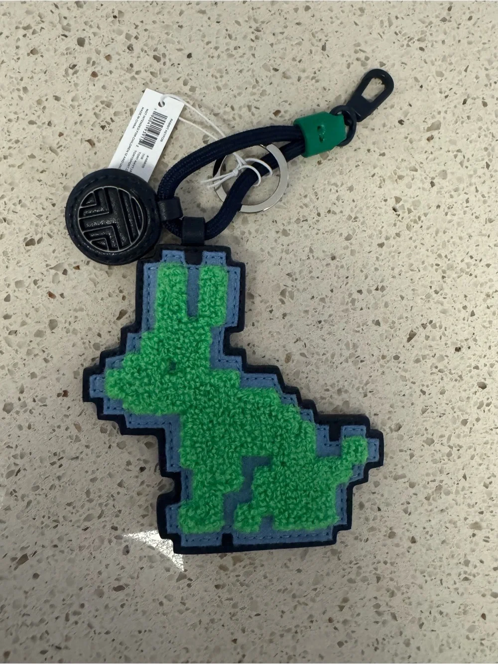 Tory Sport Green and Blue Pixel Rabbit Keychain - Rare